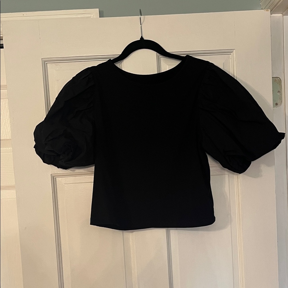 a new day Black Puff Sleeve Blouse